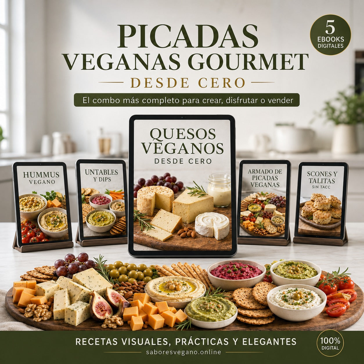 PICADAS VEGANAS GOURMET: Quesos, Hummus y Dips Caseros